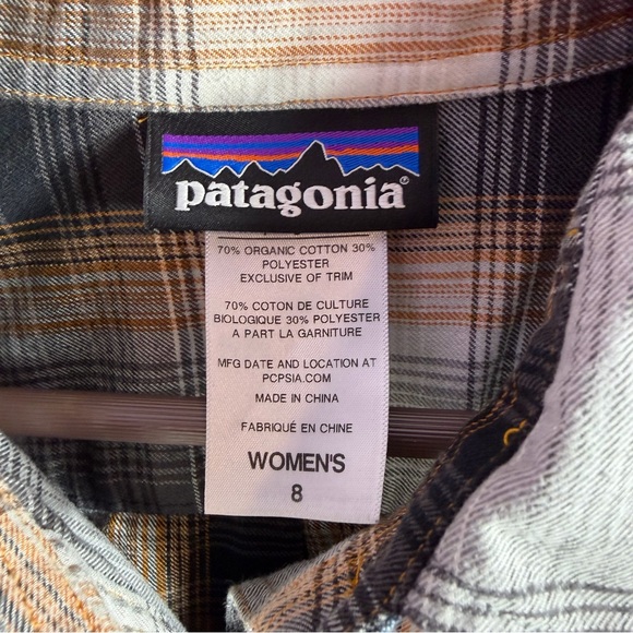 Patagonia Featherstone Plaid Long-Sleeve Mini Shirt Dress Size 8 - Picture 7 of 8